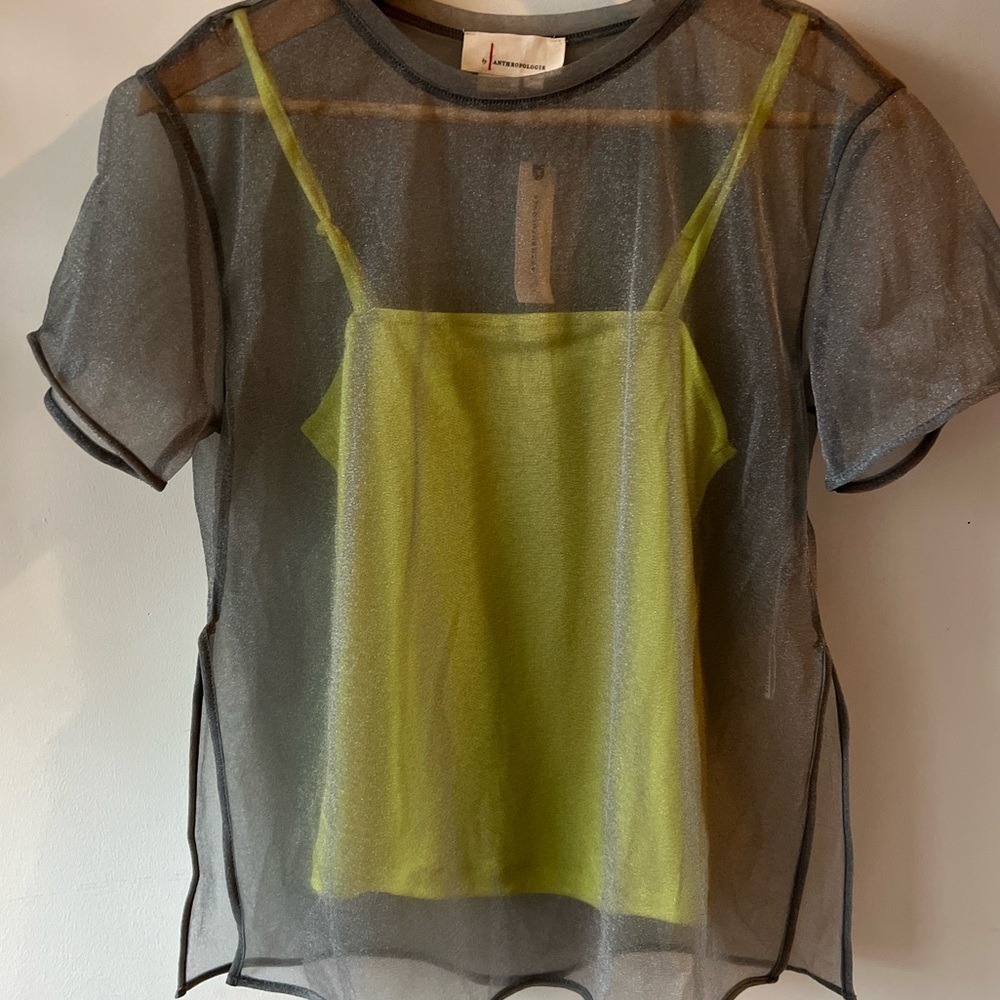 By Anthropologie Tank & Mesh Tee NWT XXS